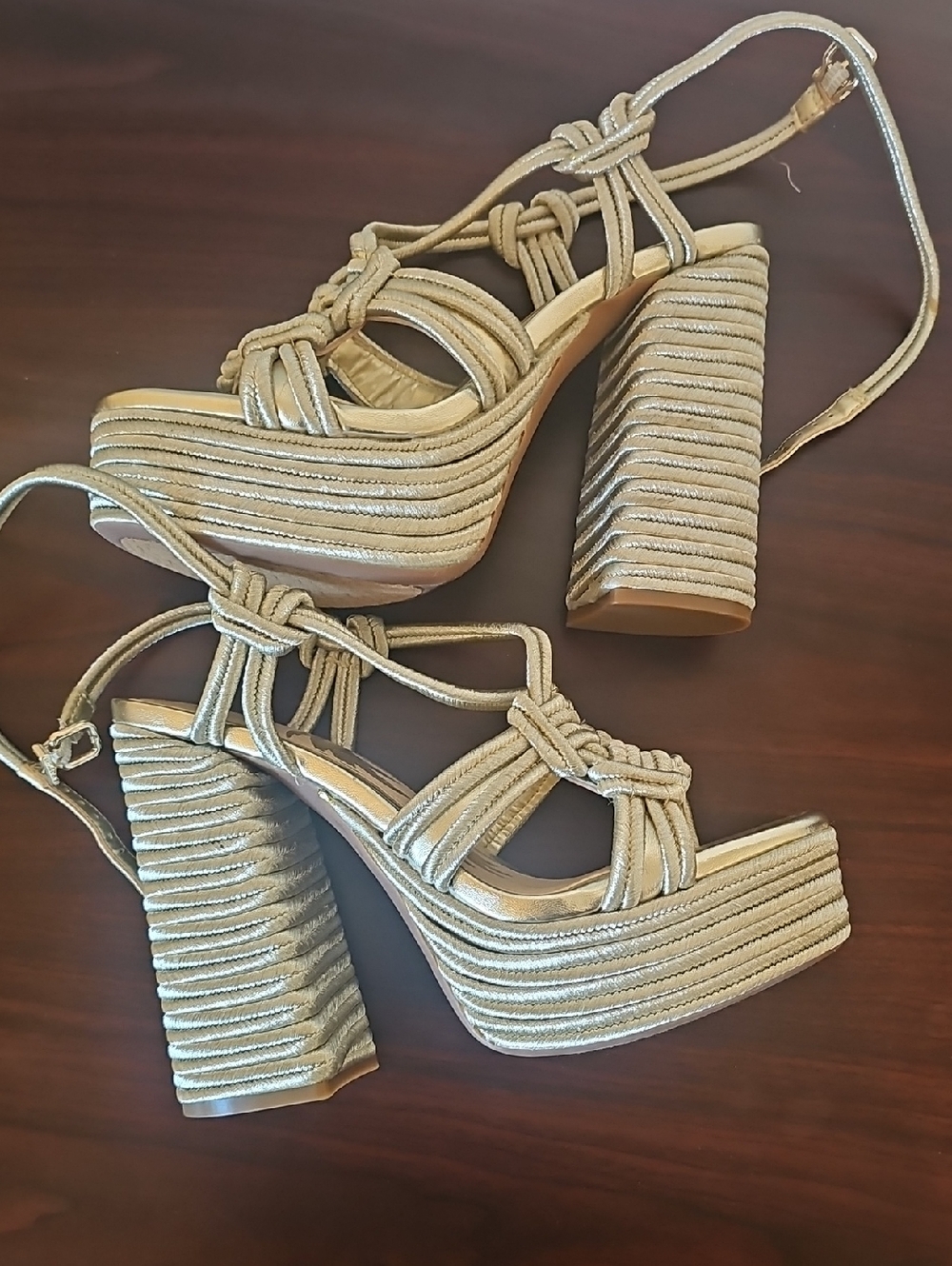 Gianni Bini X DANNIJO Luchi Metallic Braided Platform Sandal